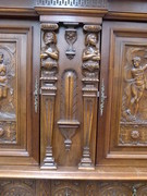 style Highly quality carved Henri 2 credence cabinet in walnut, France 1890