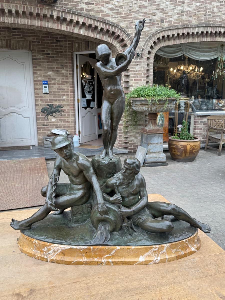 Huge Bronze sculpture by Alphonse Jef Strymans 