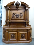 Huge Henry Deux style cabinet in carved wallnut, France 1880