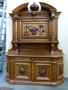 Huge Henry Deux style cabinet in carved wallnut, France 1880