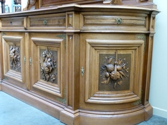 Huge Henry Deux style cabinet in carved wallnut, France 1880