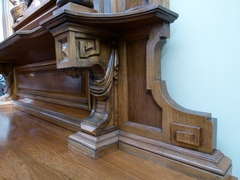 Huge Henry Deux style cabinet in carved wallnut, France 1880