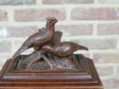 Hunting style Black forest juwel box in carved wood, Germany 1900