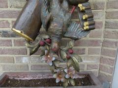 Hunting style Decorative carved and patinated wall sculpture in carved pine 1920