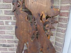 Hunting style Decorative carved and patinated wall sculpture in carved pine 1920