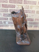 Hunting style style Black forest sculpture in carved wood, Germany 1900