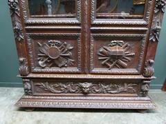 Hunting style Bookcase in carved oak, France 1880