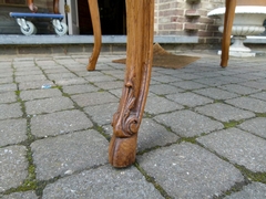 Louis 15 style Coffee table in carved oak, Belgium,Liége 1950