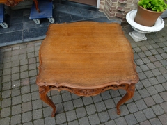 Louis 15 style Coffee table in carved oak, Belgium,Liége 1950