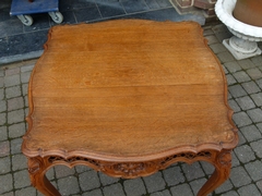 Louis 15 style Coffee table in carved oak, Belgium,Liége 1950