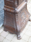 Liége Regénce  style Grandfather clock  in carved oak, Belgium,Liége 1880