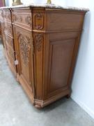 Liége,regence style Sideboard with marble top in oak and marble, Belgium,Liége 1900