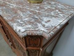 Liége,regence style Sideboard with marble top in oak and marble, Belgium,Liége 1900