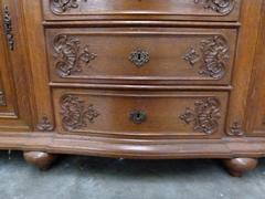 Liége,regence style Sideboard with marble top in oak and marble, Belgium,Liége 1900