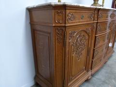 Liége,regence style Sideboard with marble top in oak and marble, Belgium,Liége 1900