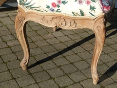 Louis 15 style Bench  in carved beech, Belgium 1900