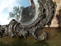 Louis 15 style Make-up or table mirror in patinated bronze, France 1890