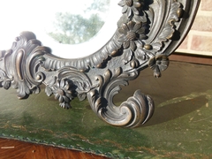 Louis 15 style Make-up or table mirror in patinated bronze, France 1890