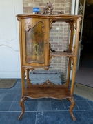 Louis 15 style Cabinet in carved wallnut and vernis-matin, Austria 1900