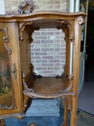 Louis 15 style Cabinet in carved wallnut and vernis-matin, Austria 1900