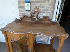 Louis 15 style Cabinet in carved wallnut and vernis-matin, Austria 1900