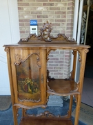 Louis 15 style Cabinet in carved wallnut and vernis-matin, Austria 1900