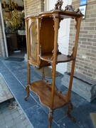 Louis 15 style Cabinet in carved wallnut and vernis-matin, Austria 1900