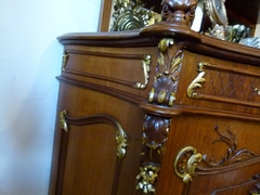 Louis 15 style Cabinet in carved and gilded wallnut, Austria 1890