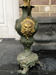 Louis 15 style Clockset in patinated and gilded bronze, France 1900