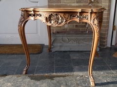 Louis 15 style Coffee table in carved oak, Liége,Belgium 1930