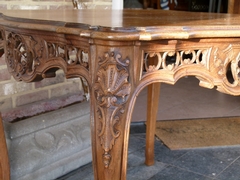 Louis 15 style Coffee table in carved oak, Liége,Belgium 1930