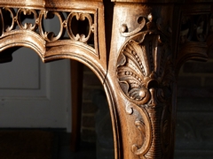 Louis 15 style Coffee table in carved oak, Liége,Belgium 1930