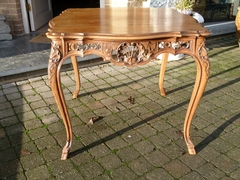 Louis 15 style Coffee table in carved oak, Liége,Belgium 1930