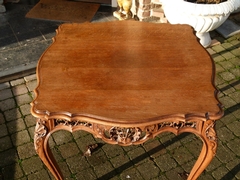 Louis 15 style Coffee table in carved oak, Liége,Belgium 1930