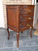 Louis 15 style curved chest of drawers in carved oak, Belgium,Liége 1900