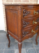 Louis 15 style curved chest of drawers in carved oak, Belgium,Liége 1900