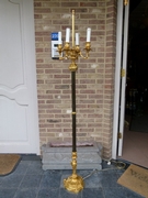 Louis 15 style Floorlamp in gilded and patinated bronze , France 1880