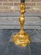 Louis 15 style Floorlamp in gilded and patinated bronze , France 1880