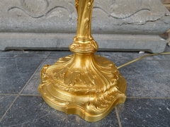 Louis 15 style Floorlamp in gilded and patinated bronze , France 1880