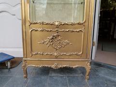 Louis 15 style Gilded displaycabinet in gilded wood, France 1900