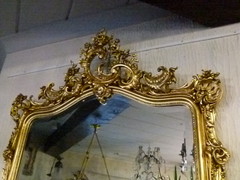 Louis 15 style Gilded mirror and console, France 1880