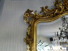 Louis 15 style Gilded mirror and console, France 1880