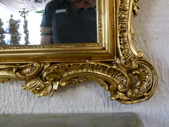 Louis 15 style Gilded mirror and console, France 1880