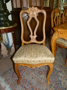 Louis 15 style Highly carved table and 6 chairs in carved oak, Belgium,Liége 1940