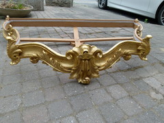 Louis 15 style Huge baldachin in gilded wood, France 1860