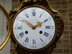 Louis 15 style huge Clock pendule signed Ernest Royer F. de bronze in gilded bronze, France 1880