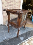 Louis 15, Liége style Bar, tea cabinet on wheels in carved oak, Belgium 1920