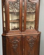 Louis 15 style Liege Corner cabinet in oak, Belgium 1925