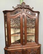 Louis 15 style Liege Corner cabinet in oak, Belgium 1925