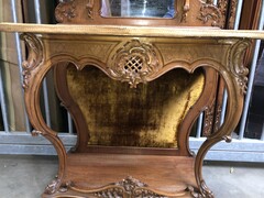 Louis 15 style Nice carved display cabinet in walnut, Vienna,Austria 1900